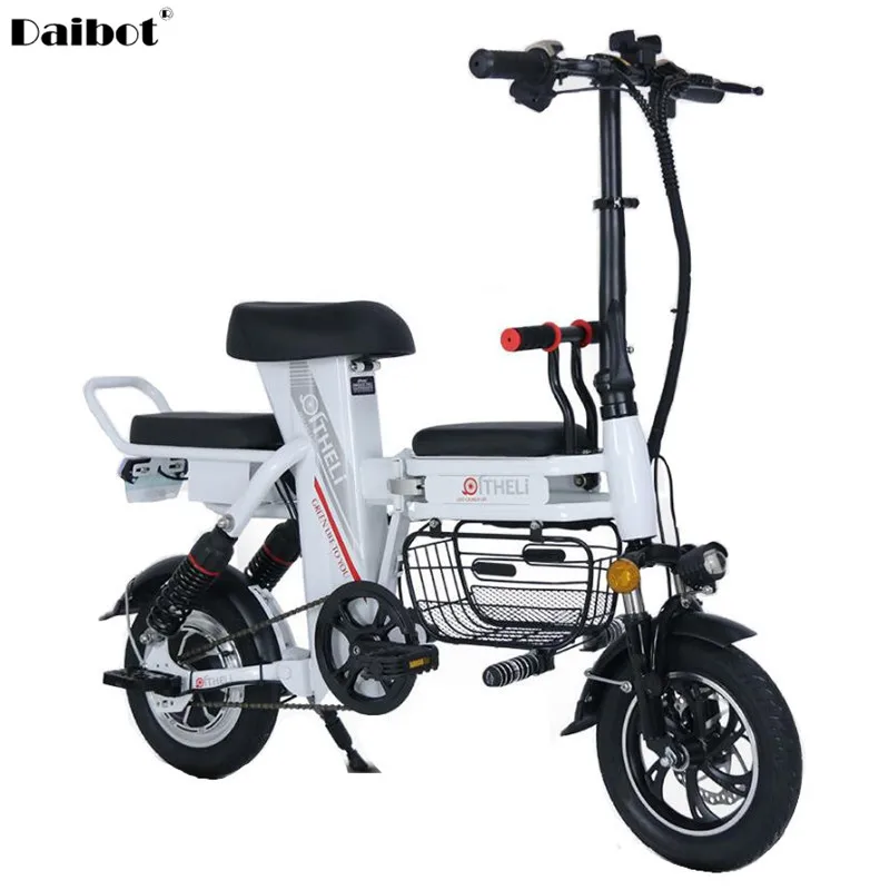 12 Inch Folding 3 seater Electric Scooter Electric Bicycles 350W 48V Parent-child Mini Electric Bike With Four Suspension System