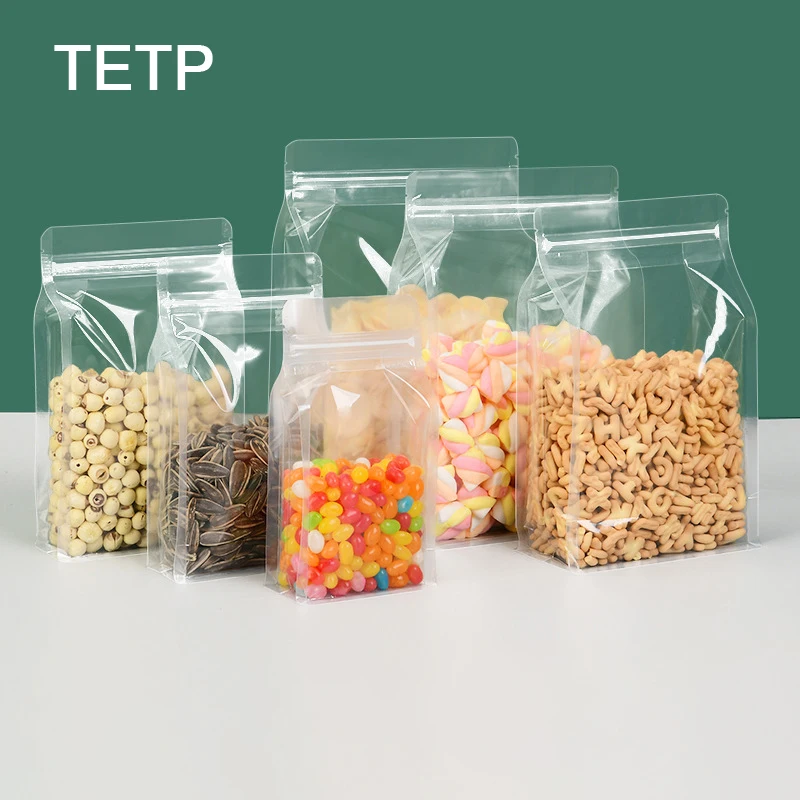 

TETP 50Pcs Transparent Snack Ziplock Bags Support Hot Seal Home Nuts Candy Cookies Packaging Favors For Small Business Wholesale