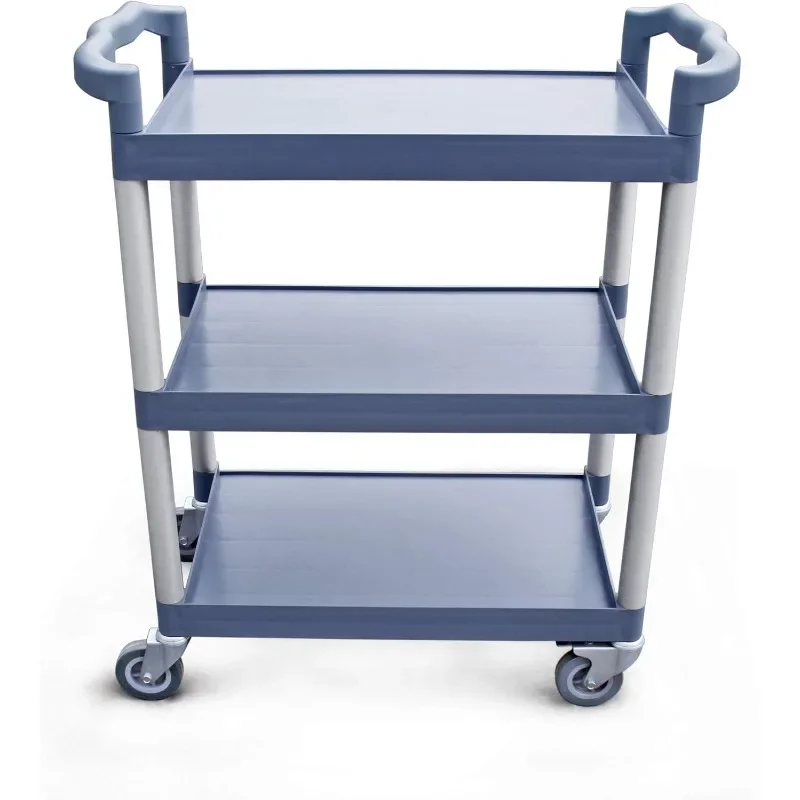 54569 350-Pound Plastic 3-Tier Utility Bus Cart with Locking Casters, 42.5 