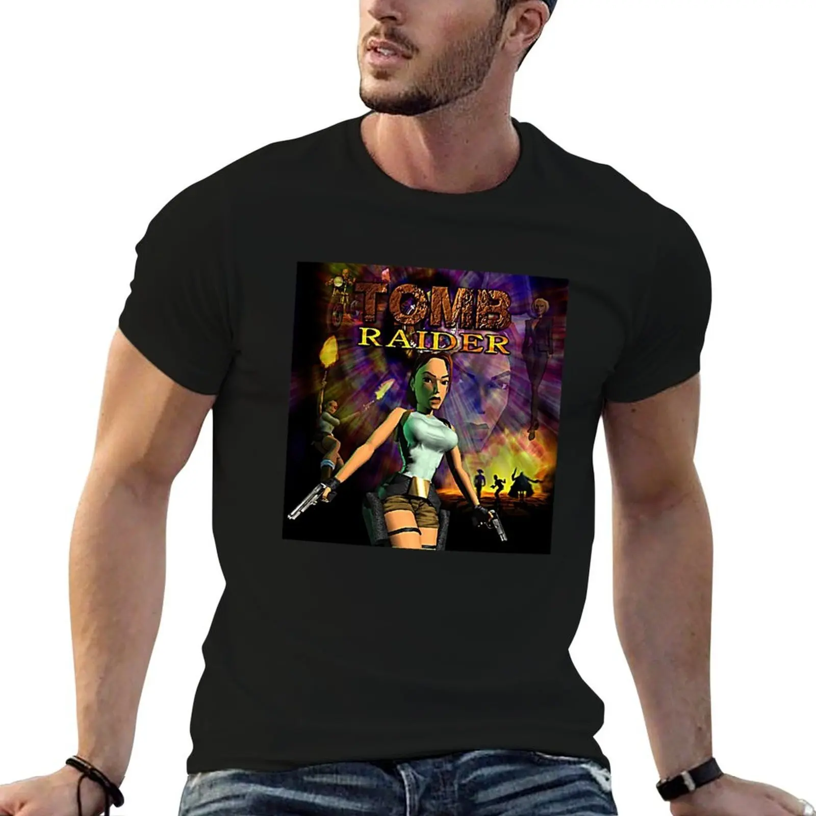 

Tomb Raider Retro Video Game Cover T Shirt T-Shirt t shirt man cotton cotton tshirt 100% T-Shirt
