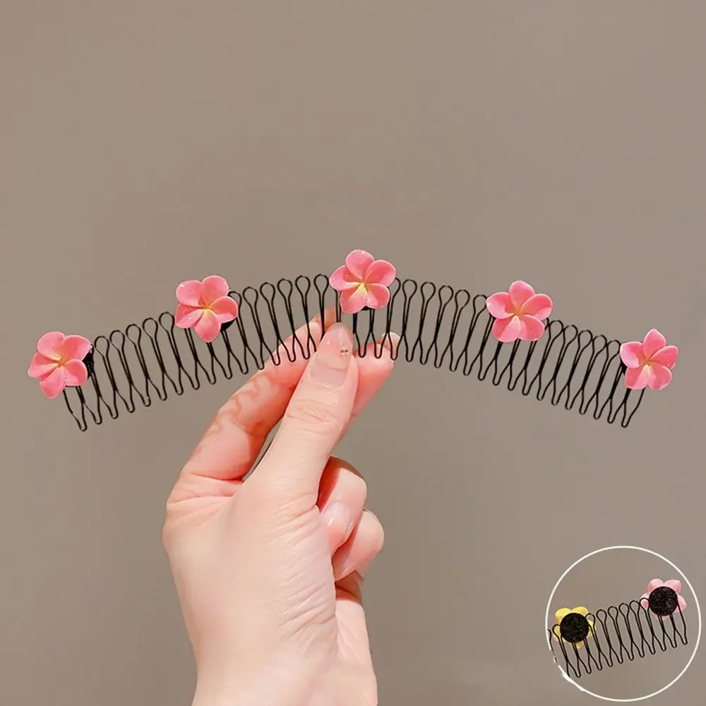 

Spring U Shape Hair Styling Comb Headband Fixed Combs Invisible Extra Hair Holder Hair Accessories Headwear Flower Hairpin Women