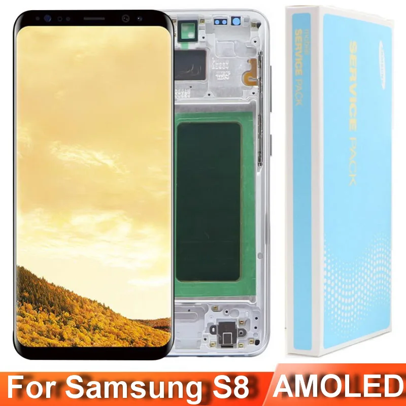 Super AMOLED G950 LCD Display for SAMSUNG Galaxy S8 G950F G950FD G9500 G950U Display Touch Screen Digitizer Replacement