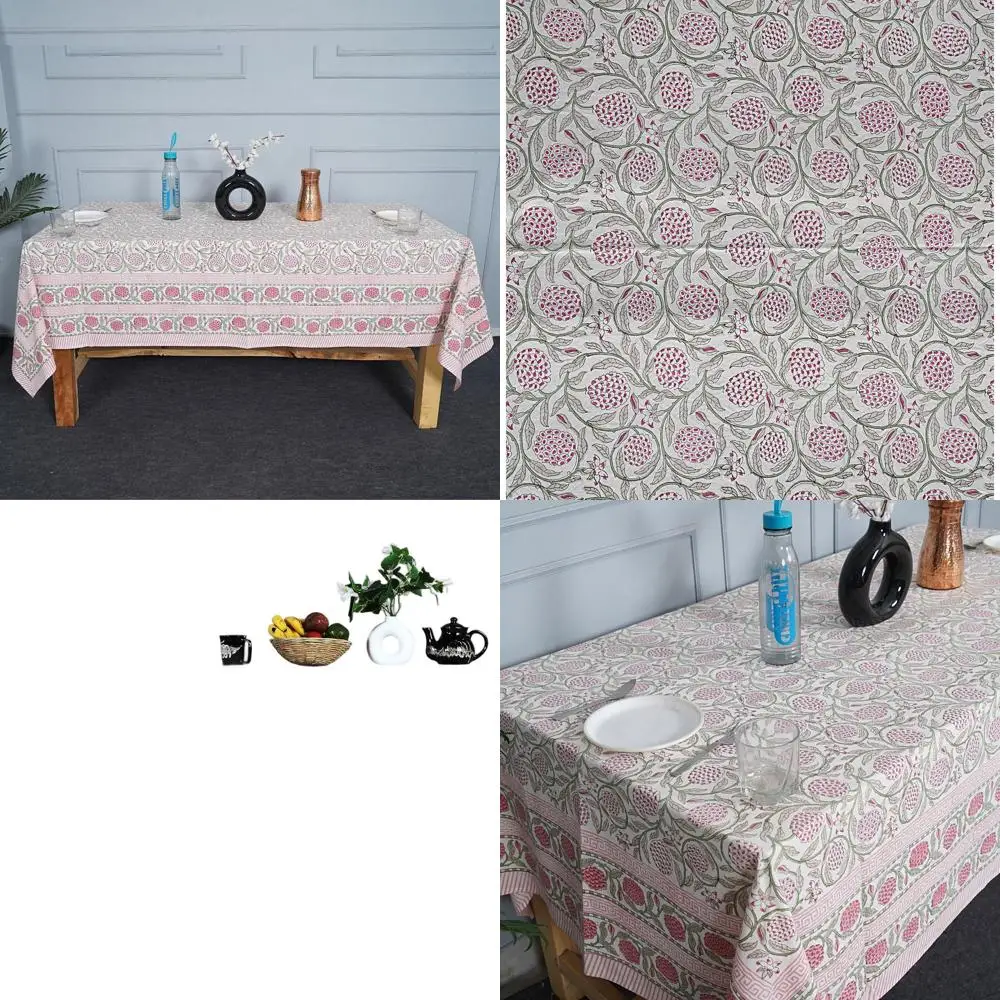 

Strawberry Red 72x108 Inches Cotton Tablecloth for 10 Seater Dining, Ideal for Parties and Weddings Outdoors