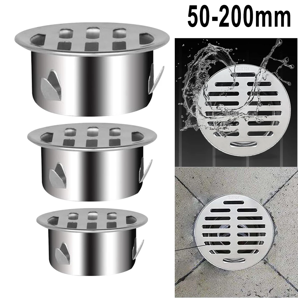 Sink Floor Drain 304 Stainless Steel Thicken Drainage Roof Patio Round Flat Floor Drain Cover For Garden Floor Drain Deodorant