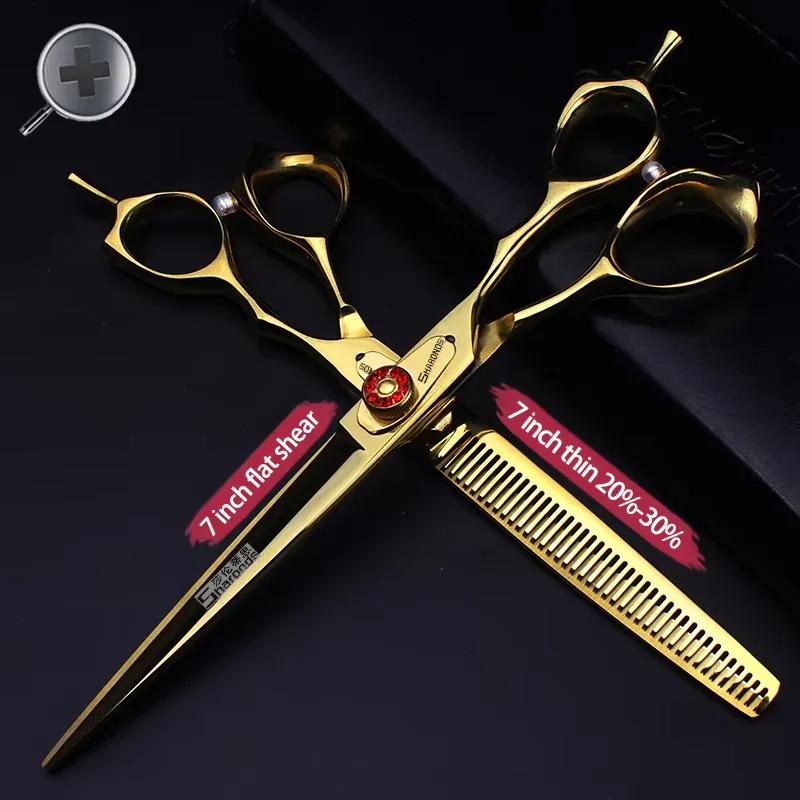 

7.0" Pet Grooming Scissors Professional Dog Shears Animal Hair Straight Cutting & Curved & Thinning Scissors