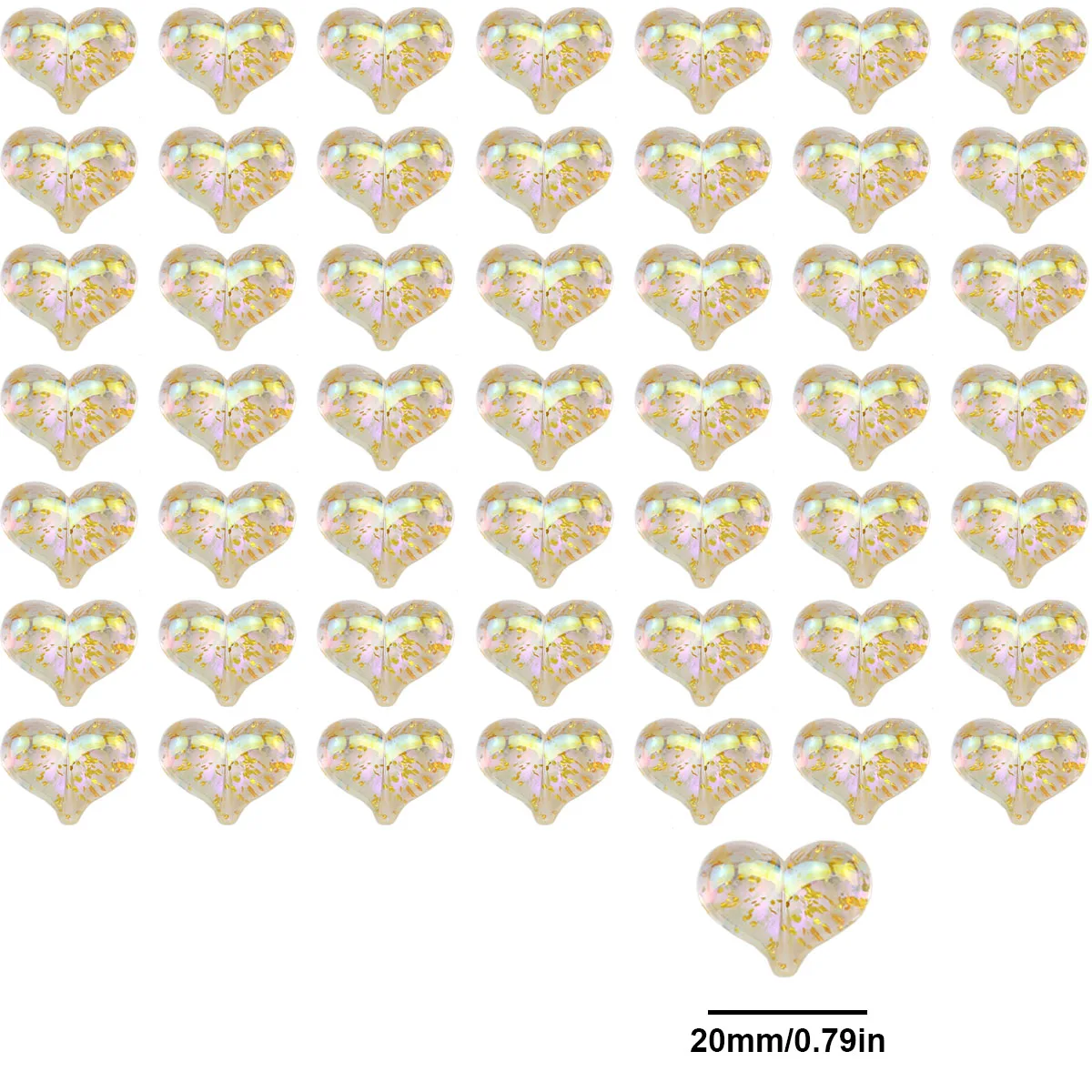 10/20/40pcs 20mm Beige Onion Powder Heart Acrylic UV Loose Spacer Beads For Jewelry Making DIY Bracelets Necklaces Accessories