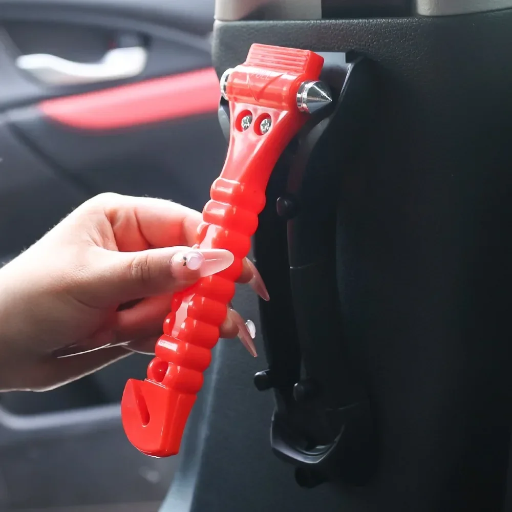 Car window breaking hammer, one handed operation of glass crusher and cutting machine, car emergency escape tool