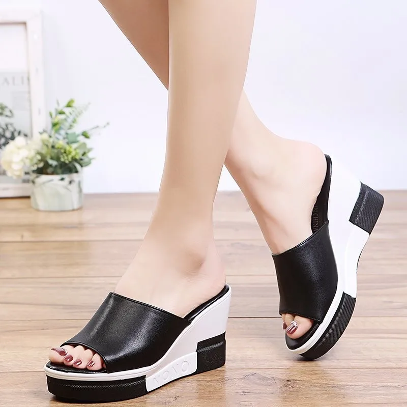 2020 Fashion Flip Flops Women Shoes Slippers Platform Summer Shoes Open Toe Wedges Sandals Ladies Shoes Women Plus Size 35-40