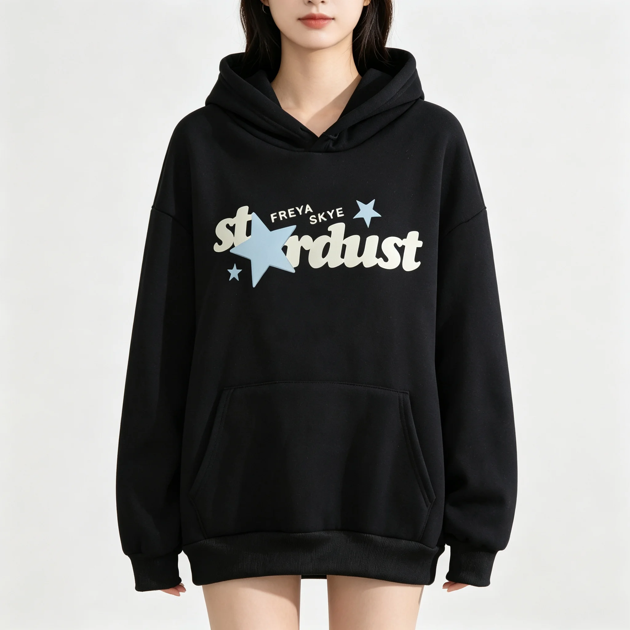 2026 Lady Hoodie-Women's Autumn/Winter Letter Pattern Sweatshirt - Luxurious Printed Cap Sleeve Top - Long-Sleeved Hip-Hop Style