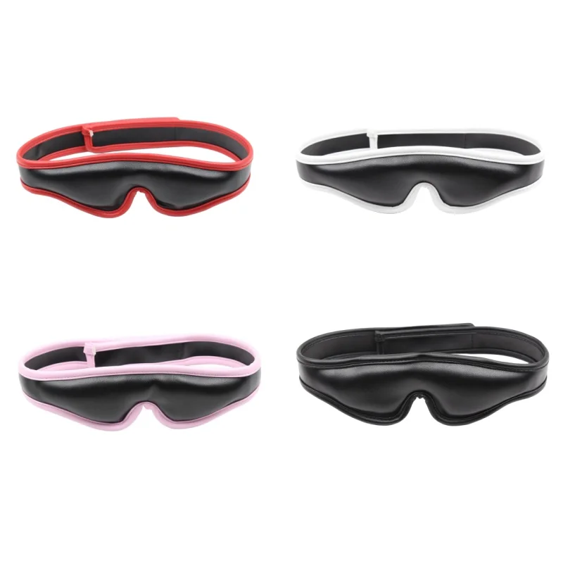 New Sexy Sponge PU Leather Velcro Blindfold Eye Mask Cosplay Accessory for Men Women Exotic Fetish Costume Party Accessories