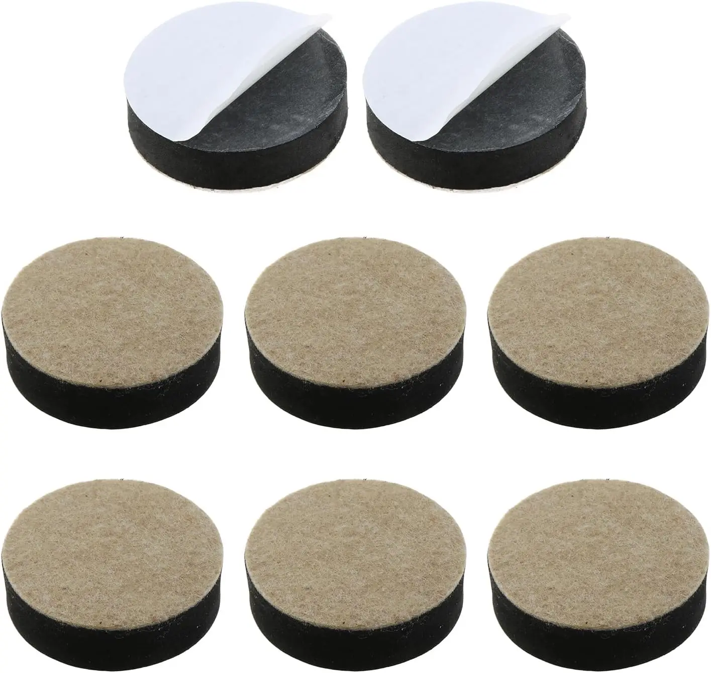 

8-Pack Self-Adhesive Furniture Bed Leg Risers, Round Table Foot Pads Raise 1/2 Inch Height with Felt Pads, Black