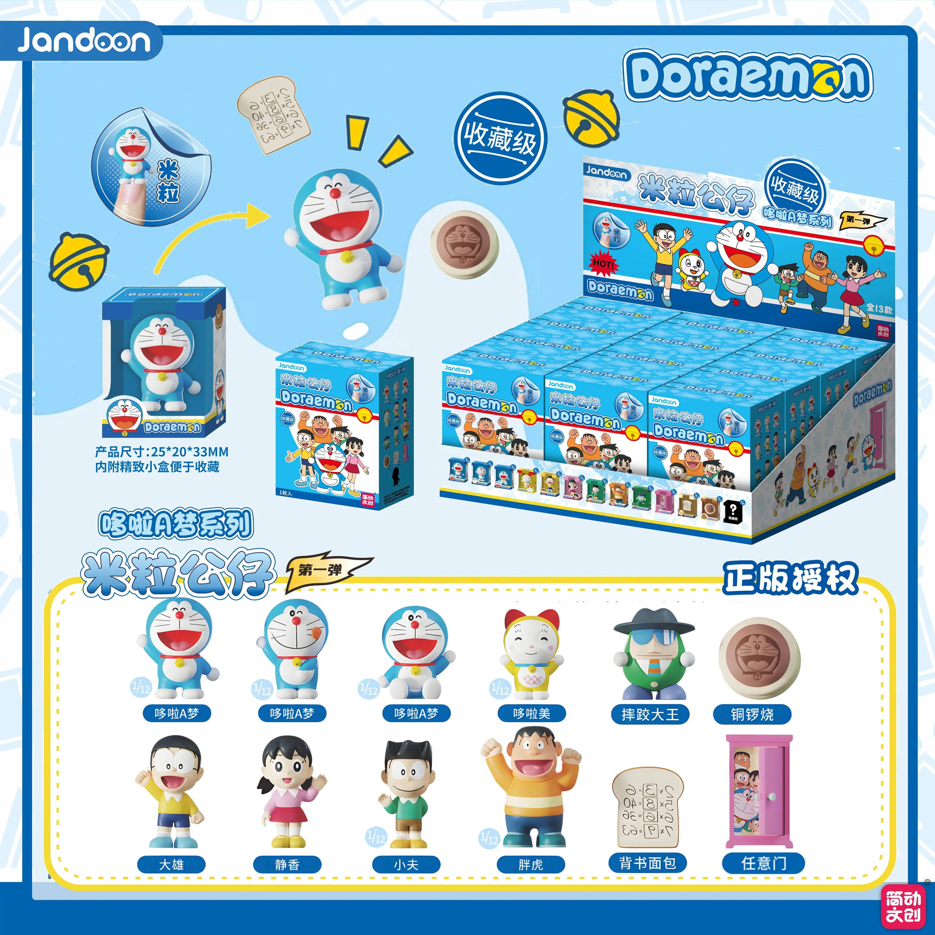

Genuine Doraemon Mili Doll Mini Blind Box Mili Figure Collection-level Model Ornament Cartoon Cute Peripheral Toy Gift