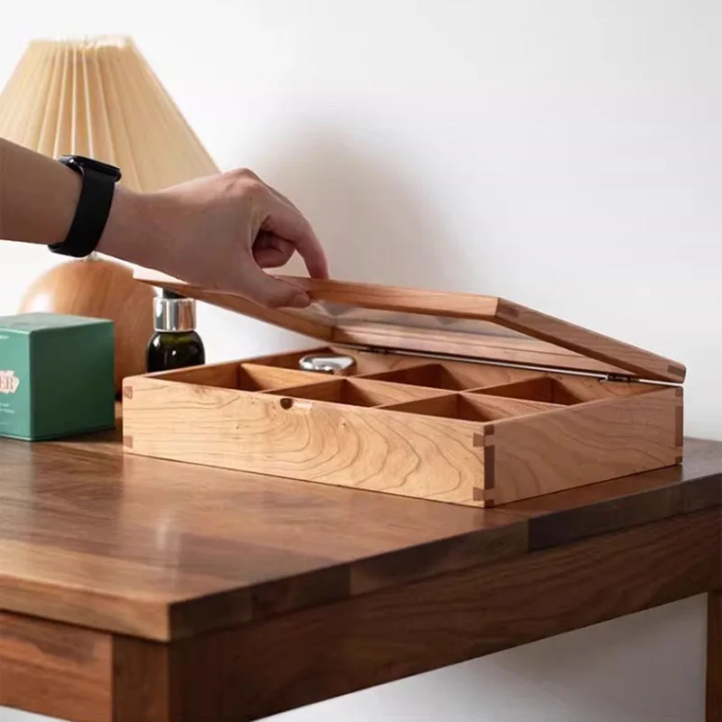 Solid Wood Jewelry Box Detachable Dustproof Jewelry Storage Boxes Multifunctional Portable Watch Bracelet Organizer Boxes