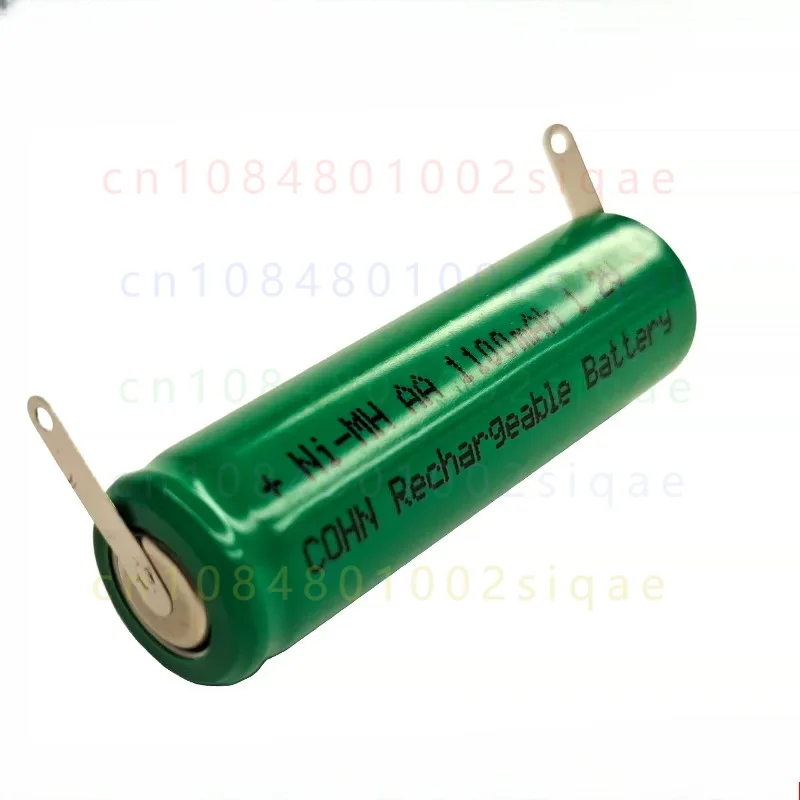 1PCS FOR COHN NI-MH AA 1.2V 1100mAh Flat Top Rechargeable Battery With Soldering Tabs