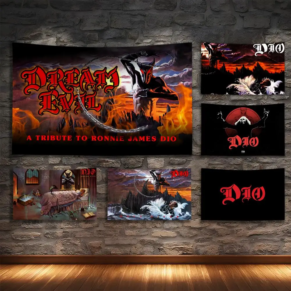 

D-Dios Heavy Metal Rock Band Tapestry House Bedroom Living Bar Garden Microfiber Decoration Background Art Custom Banner