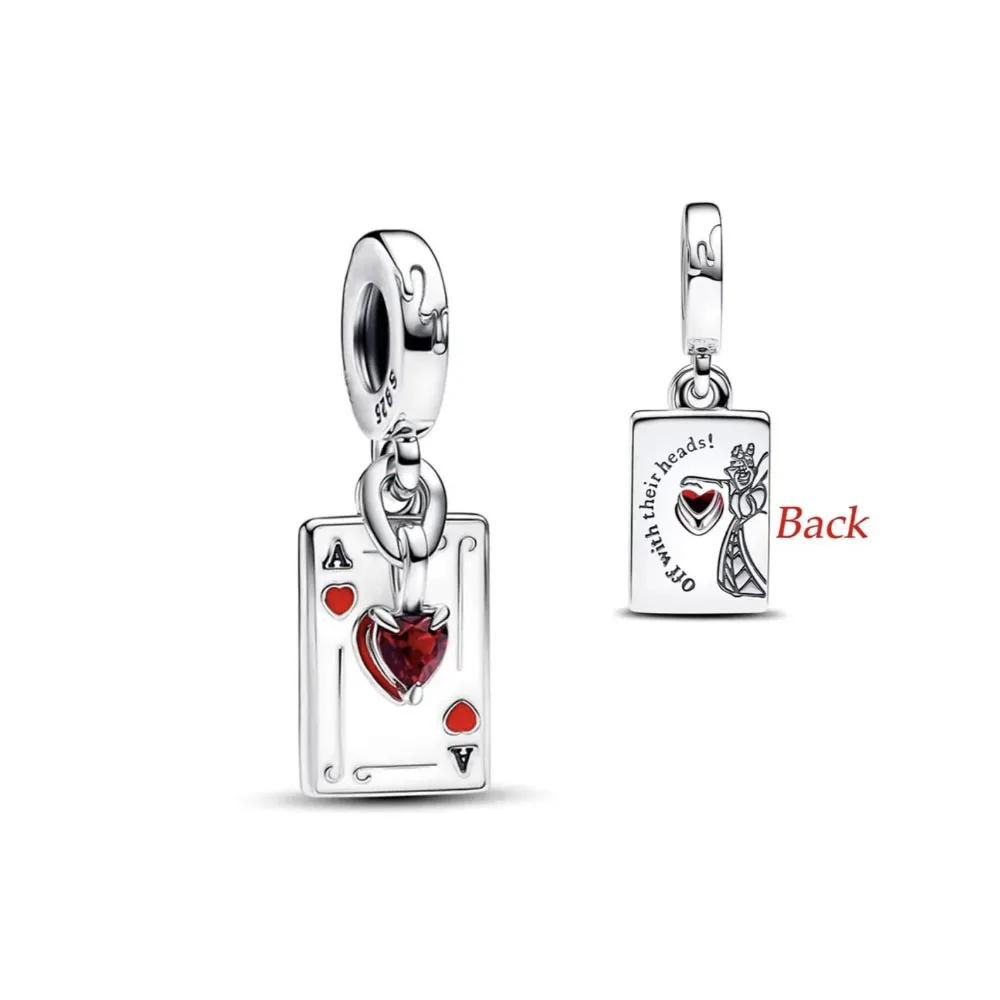 2024 Hot Sale 925 Silver Poker Hearts A Pendant Charms Luminous pumpkin Beads fit Diy Pink Bag Bracelet of women\' bijou jewelry