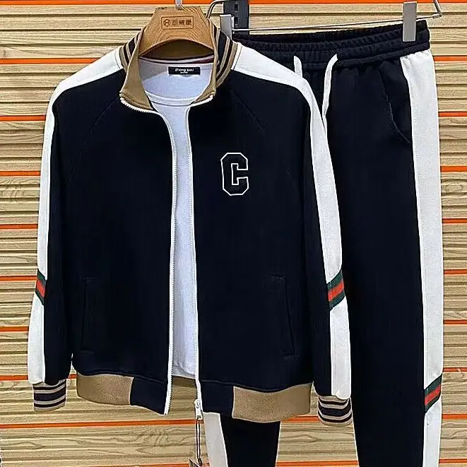 

Весенний новый универсальный костюм для спорта и отдыха, мужская куртка с воротником-стойкой, модный и красивый костюм