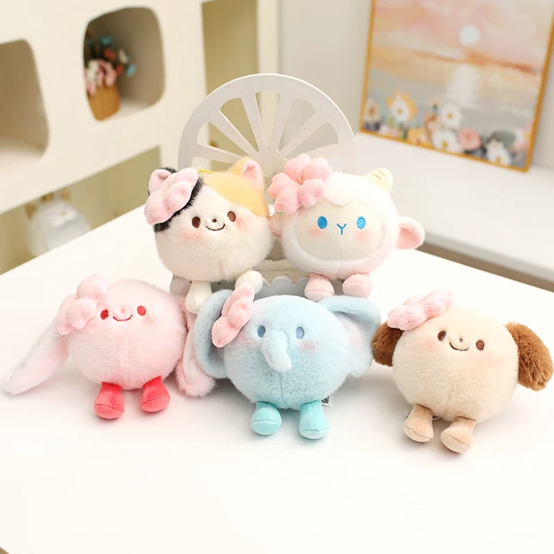 Cute Kawaii Rabbit Cat Dog Sheep Plush Pendant Decompress Pinch Music Plush Toy Bag Keychain Pendant Bag Car Pendant