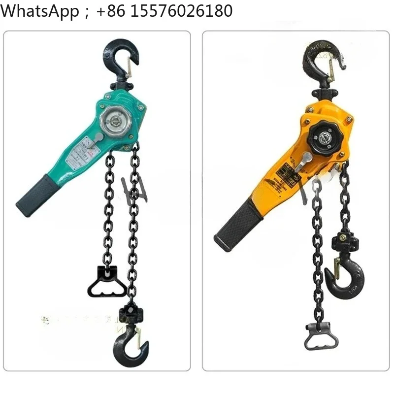 1T Manual Traction Wrench, Hand Hoist, Portable Lifting Chain Tensioner, Upside Down Chain Tightener