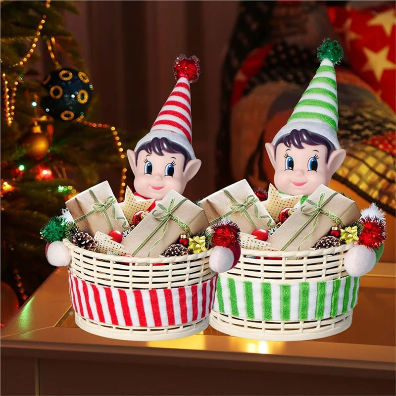 

ABJN-Christmas Candy Bowl Basket Cute Candy Dish Snack Storage Basket