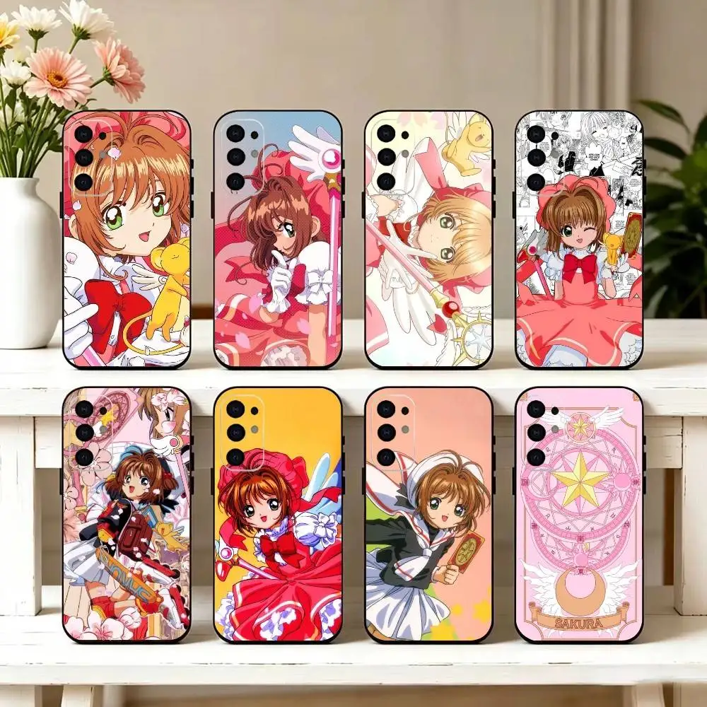 Cute c-Cardcaptor Sakura  Phone Case Black Silicone Soft For Samsung S26,S25,S24,S23,S22,S21,S30,Ultra,Plus,Fe,Lite