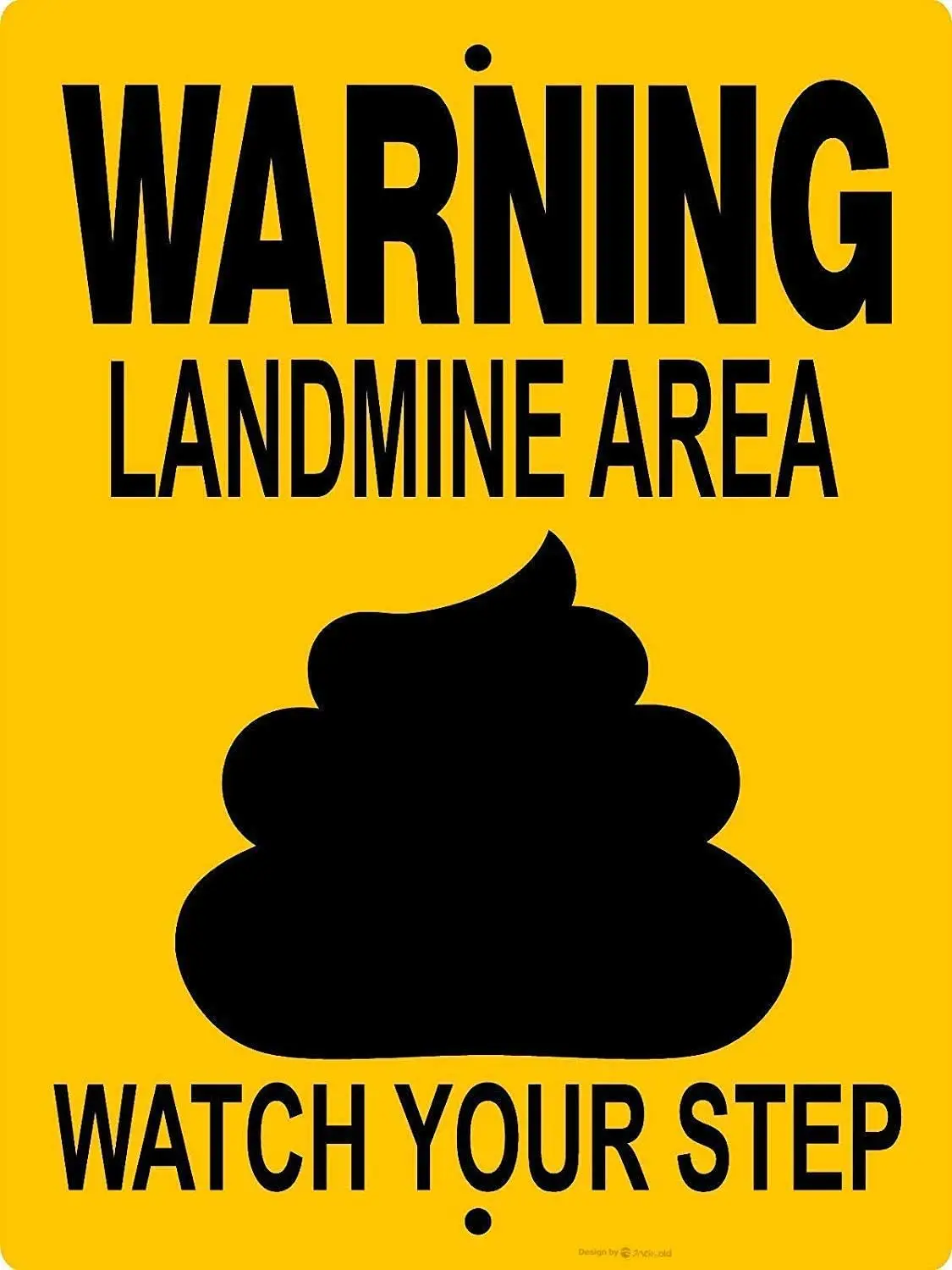 Signs Landmine Poop Warning Dogs Graphics Applied Landmine Metal Sign for Front Door Aluminum Sign Heavy Duty Metal Tin Sign Gif