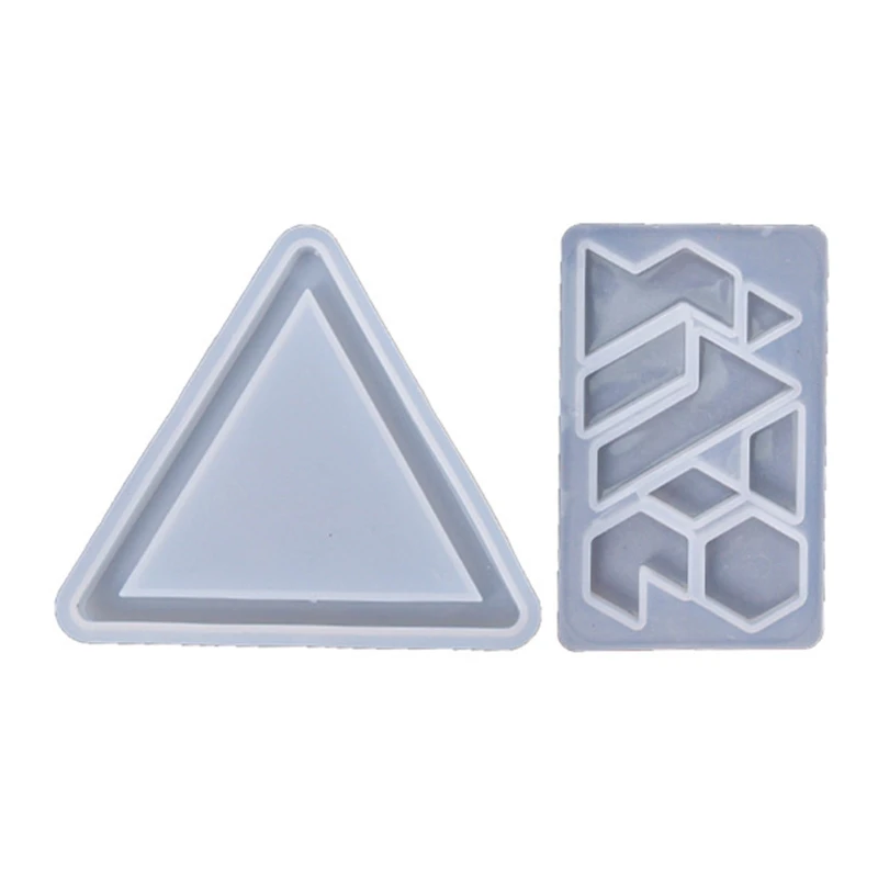 2 Pcs Silicone Molds Puzzle Resin Molds for Triangle Mold Xmas Molds for Puzzle R3MC