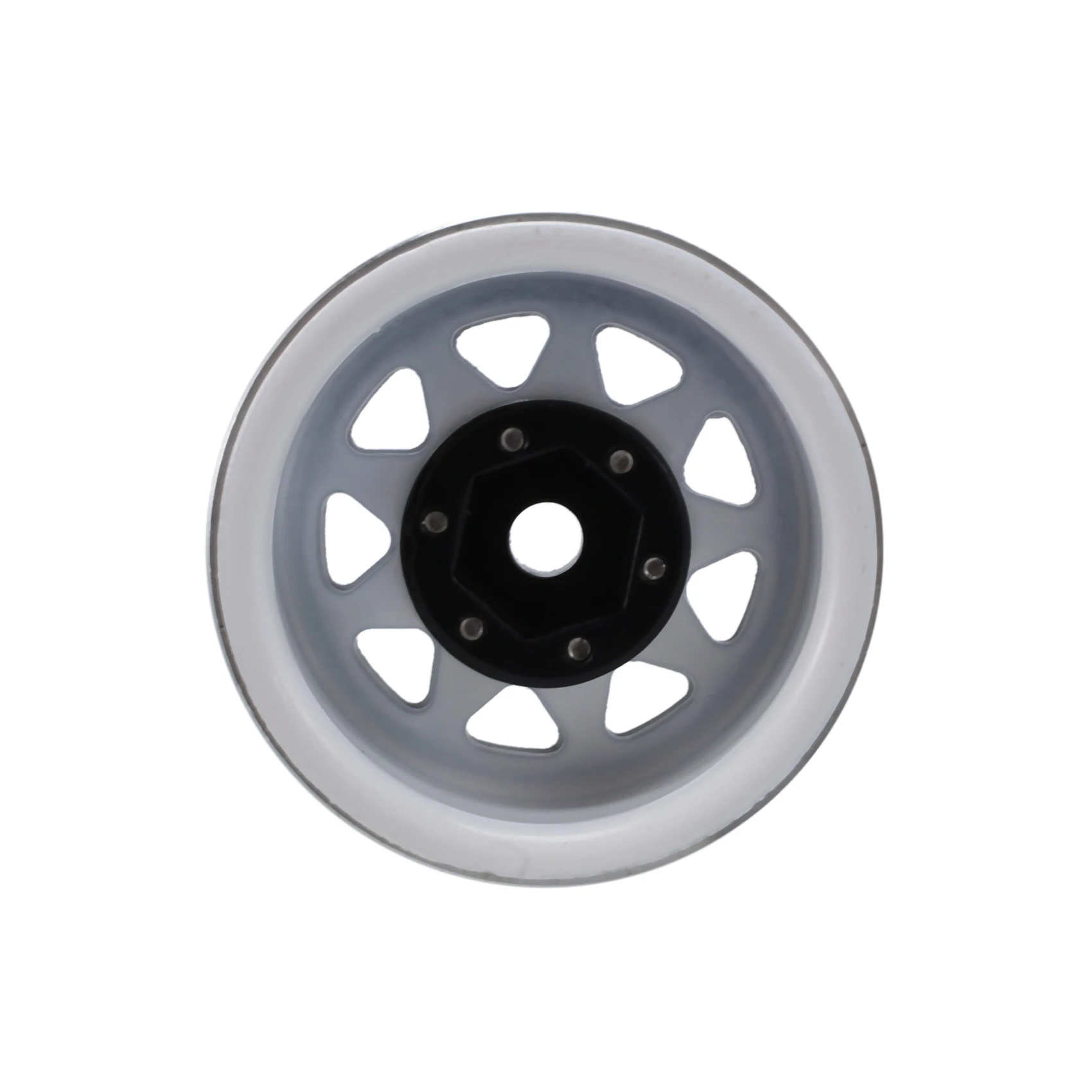 Steel 1.0 Beadlock Wheel Rim Wheel Hub for 1/24 RC Crawler Car Axial SCX24 Deadbolt C10 Jeep Gladiator Bronco,White