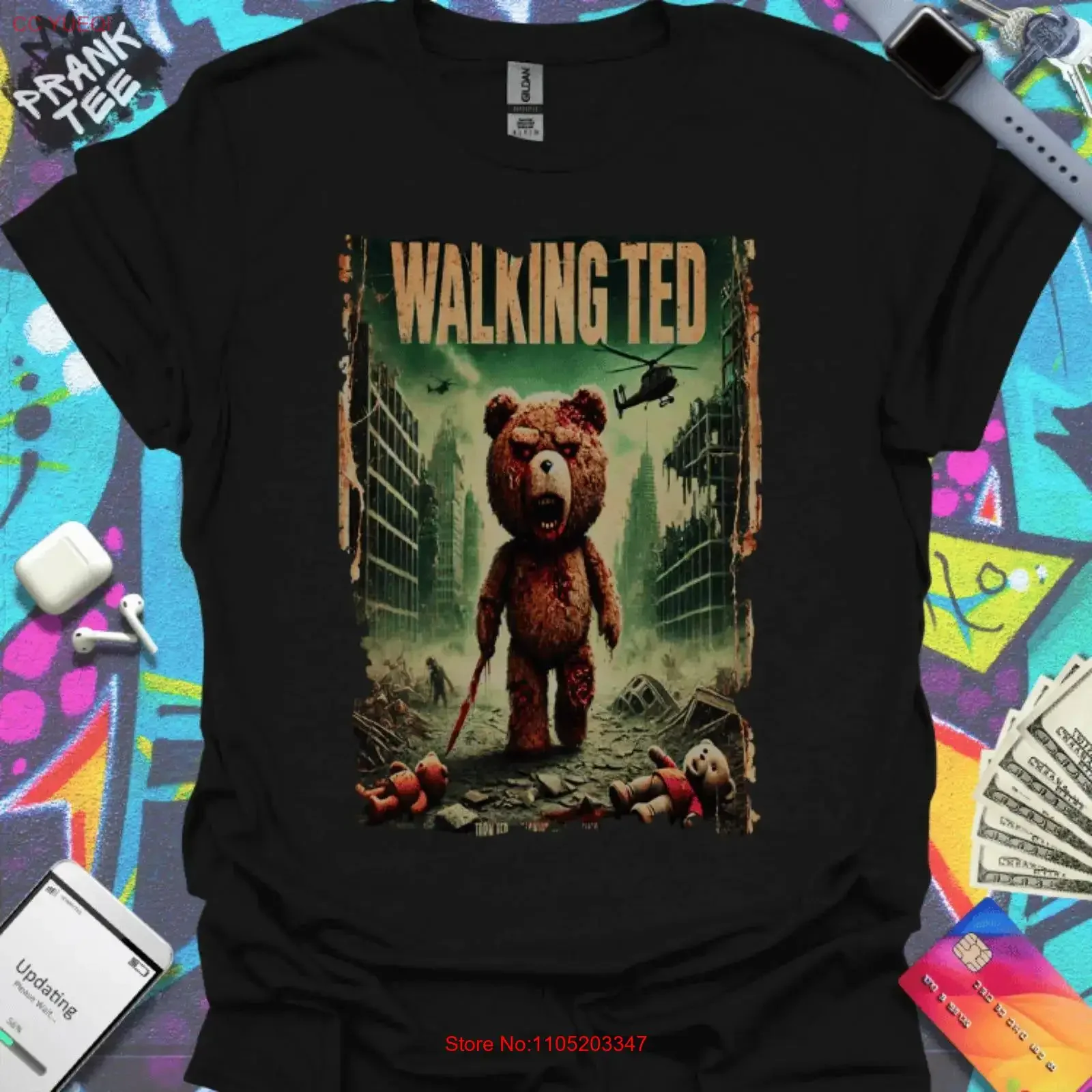 teddy-t-shirt-walking-dead-bear-mechant-mechant-drole-sarcastique-meme-vintage-haut-delave-pour-un-usage-quotidien-etire-doux-legerement