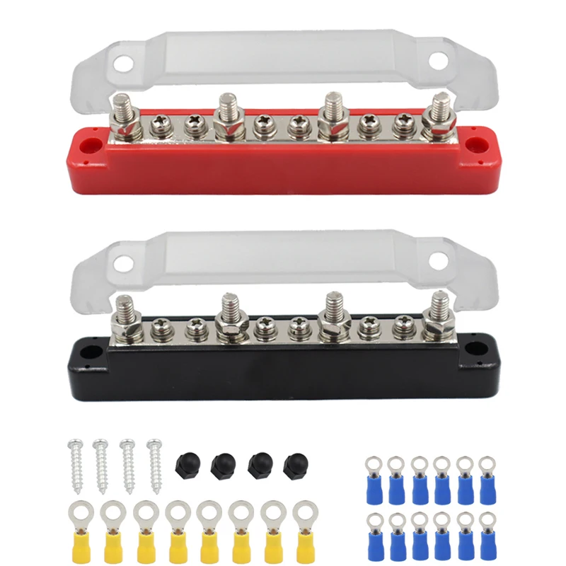 RV Yacht 150A 10 Way Screw Terminal Block Straight-Line High Current Busbar With Terminals