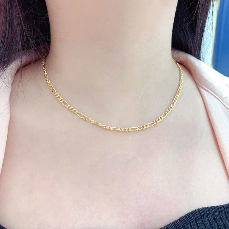 LUOWEND-Collier en Or Jaune 18K pour Femme, Design Élégant, Style INS, Bijoux de ixet de Mariage, 100%