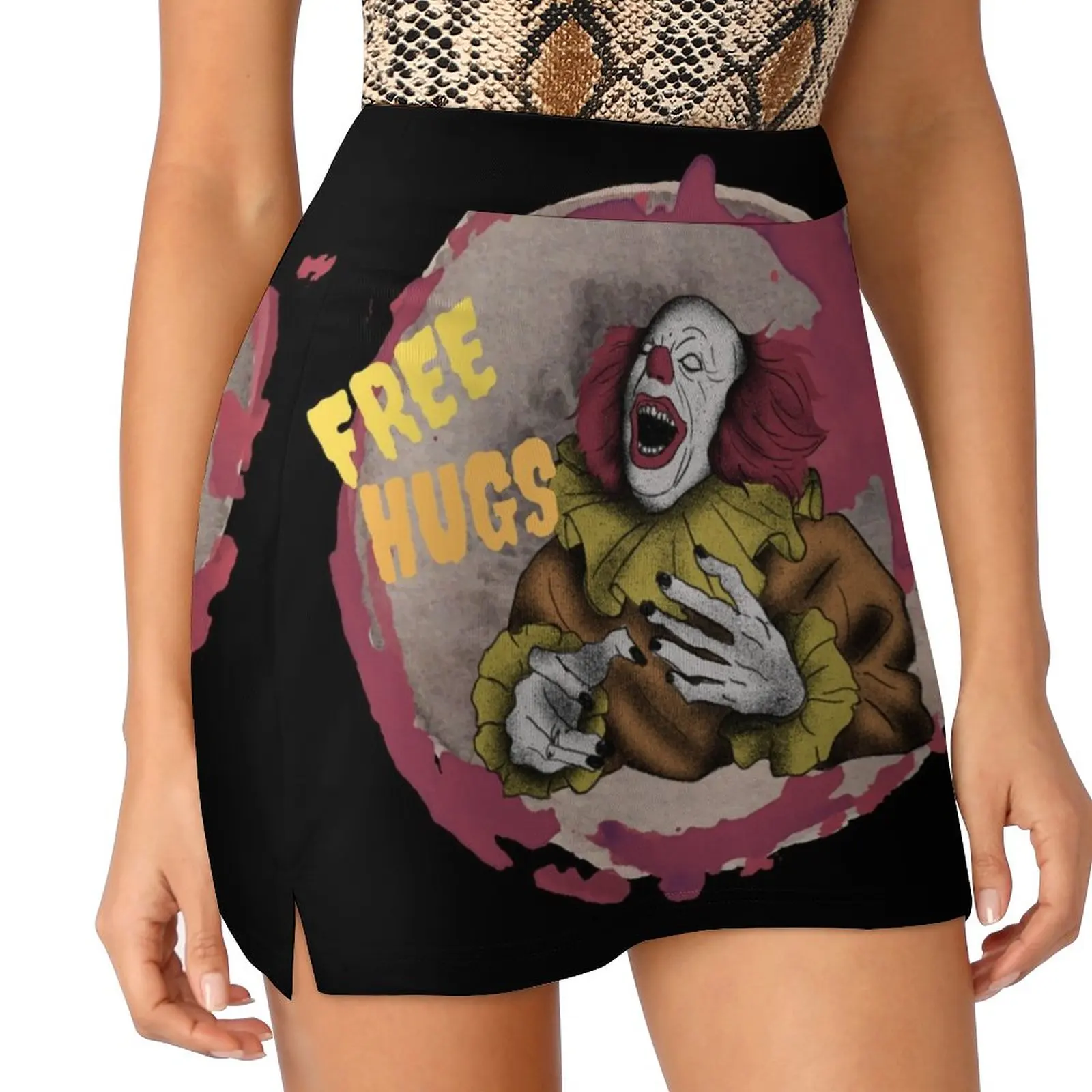 

Creepy Spooky Clown – Free Hugs Light proof trouser skirt Korean skirts Sexy mini skirt skorts for women