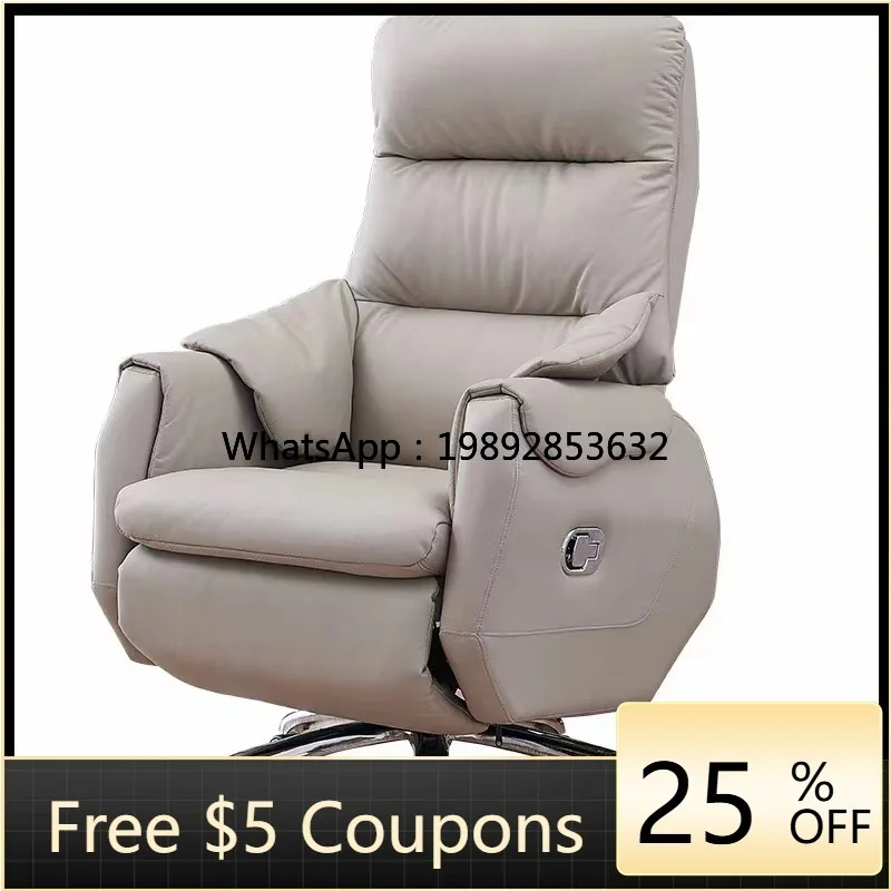 

YFY Computer High-end Electric Massage Office Genuine Leather Office Home Reclining Executive Chair Nap