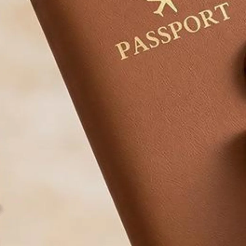 

PU Leather Passport Cover With Snap Closure Multi Color Travel Wallet For Women Men
