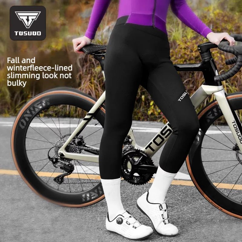 

TOSUOD Women's Cycling Pants - Long Legs with Pockets - Fall/Winter Road Bike Cycling Professional Bib Shorts - Women's Long Pan