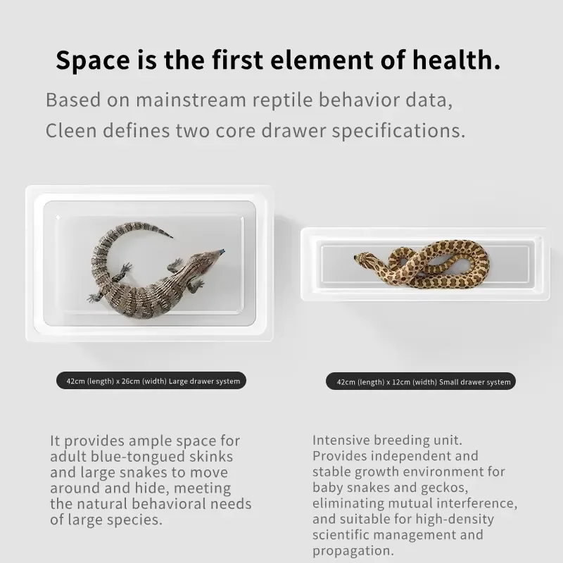 CLEEN Factory Wholesale Stackable Reptile Breeding Rack System Snake Reptile Enclosure Terrarium With Heating Pad