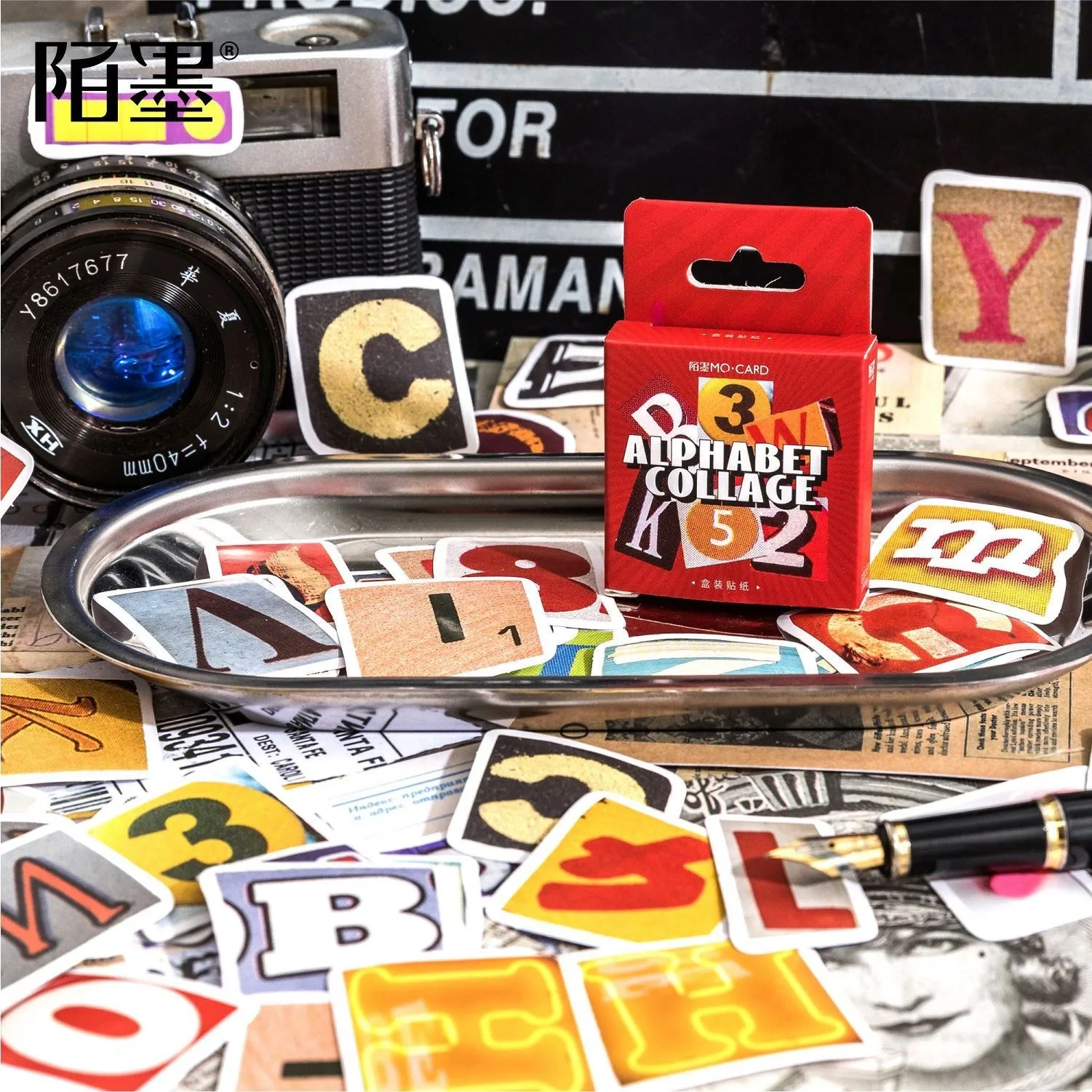 45 Pcs Vintage Letter Alphabet Number Stickers For Scrapbooking Planners DIY Art Crafts Collage Album