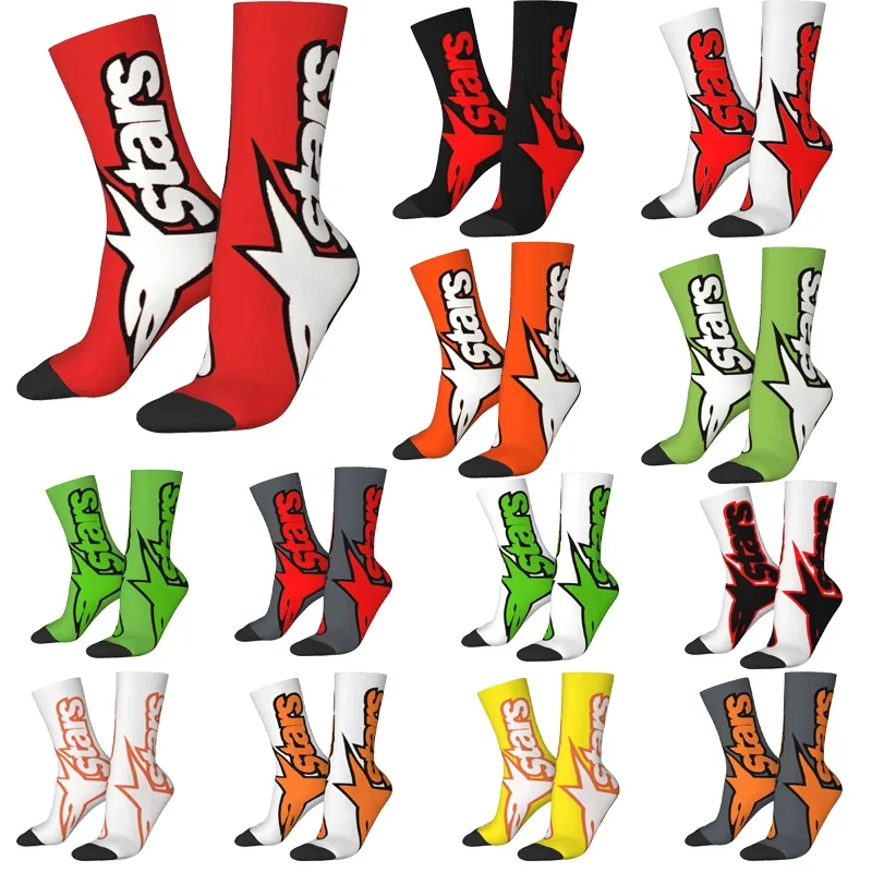 Y2K Red Motocross Enduro Cross Unisex Winter Warm Happy Crew Socks Street Style Crazy Sock Gift