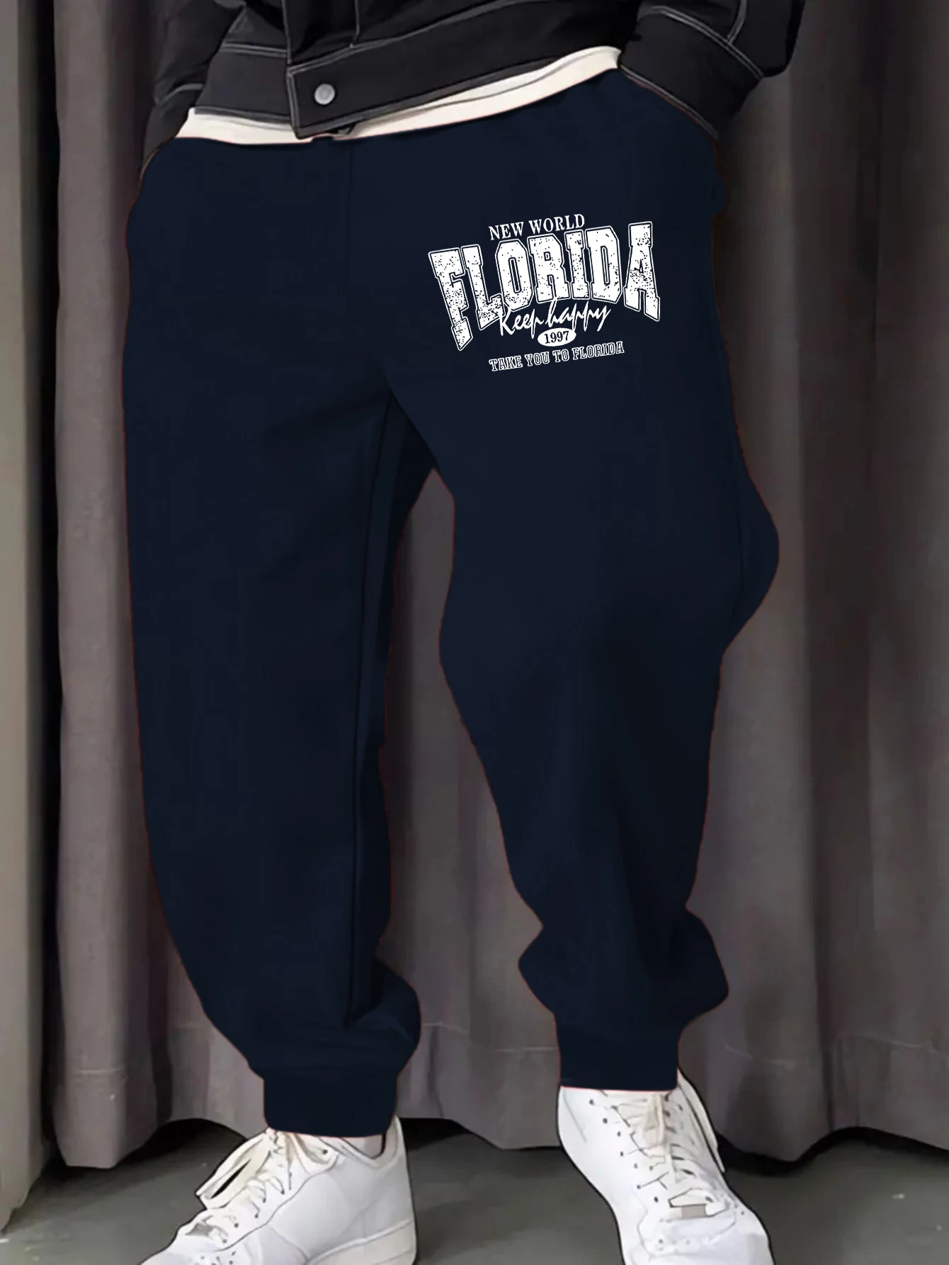 

New World Florida 1997 Printed Man Sweatpants Autumn Fleece Jogging Pants Pocket Outdoor Pant Comfortable Casual Trousers