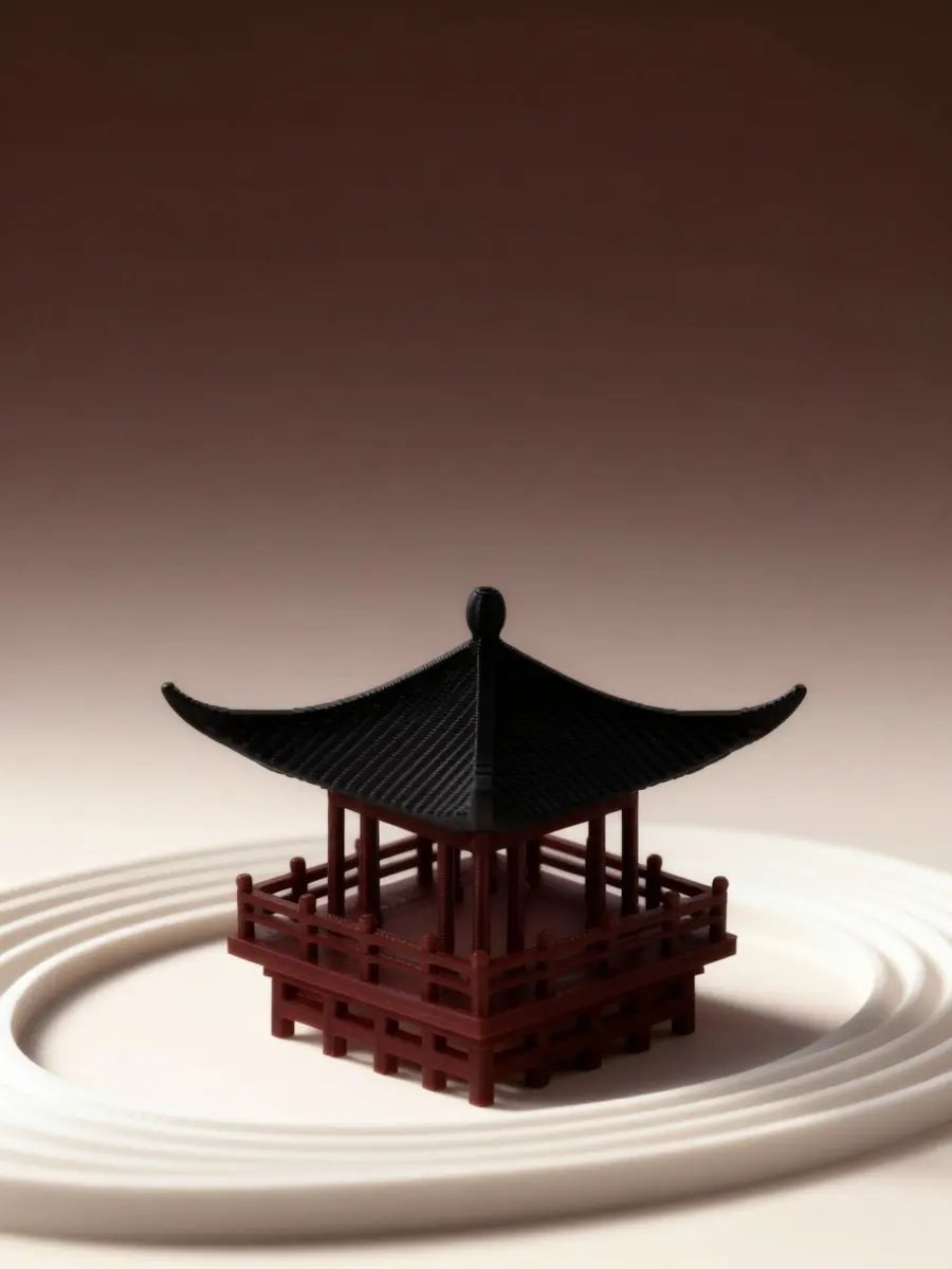 Exquisite Suspended Pavilion Statue Miniature Chinese Garden Ornament Zen Bonsai Landscape Decoration Asian Micro Terrain