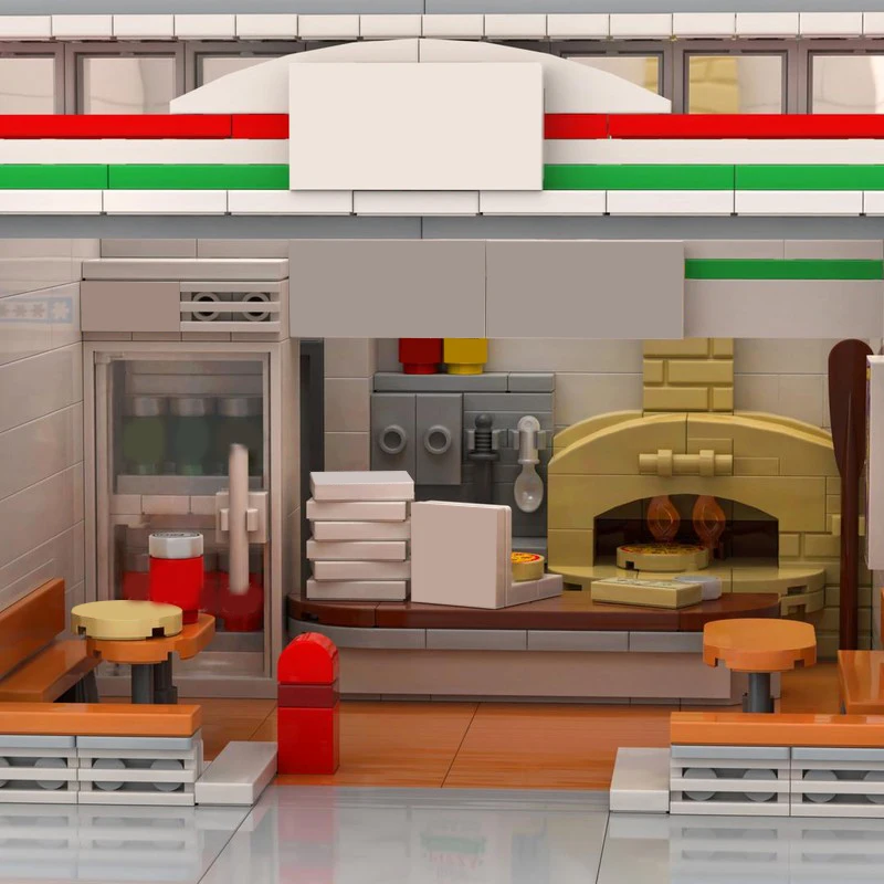 3541 PCS House Street Irish Pub and Pizza Station MOC Customize Modular Building Block Model Popular DIY Toy Boys Christmas Gift