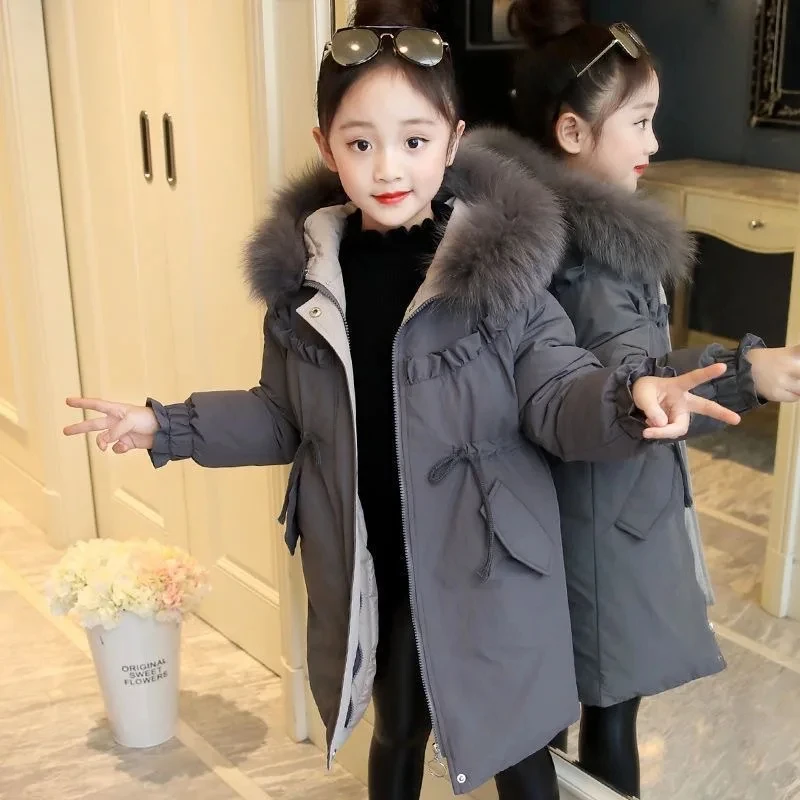 2024 Autumn Winter Baby Girls down Jacket Child Thicken Keep Warm Cashmere Sweatshirt Coat Clothes for Teenage 5-16 Years Outerwear