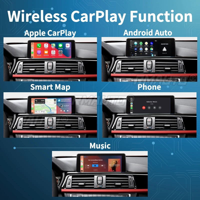 RMAUTO Wireless Apple CarPlay for BMW Z4 E89 2009-2018, with Android Auto Mirror Link AirPlay Back Camera Car Play Function