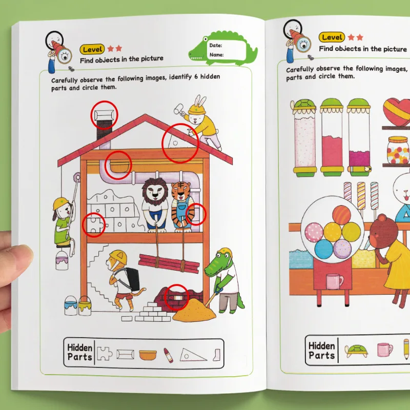 ابحث عن صور مخفية مطابقة لعبة مونتيسوري للأطفال تتبع مرئي تركيز التدريب الكتب التعليمية المبكرة لعبة ما قبل المدرسة
