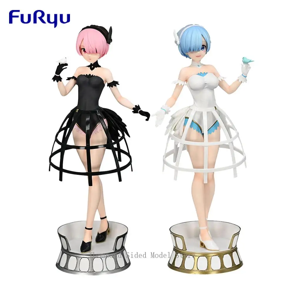 

In Stock Original FuRyu Exceed Creative Ram Rem Action Figure Re:Zero kara Hajimeru Isekai Seikatsu Anime Model Decoration Toys