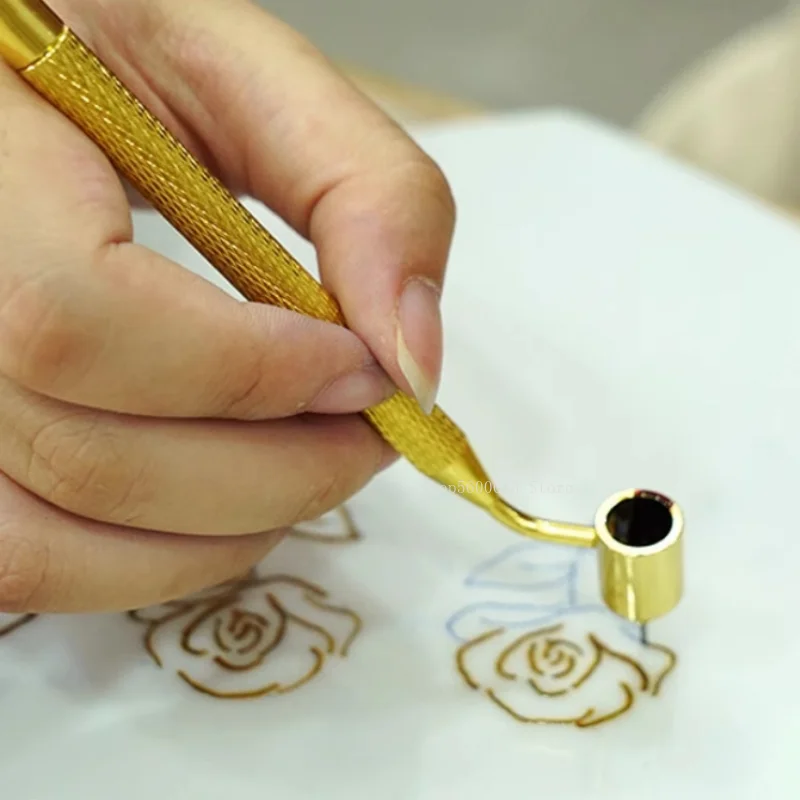 Keramik Pigment Zeichnung Goldene Stift 0,3/0,5/0,7mm Flüssigkeit Schriftsteller DIY Keramik Malerei Färbung Glattes Schreiben keramik Werkzeuge – Detail 9
