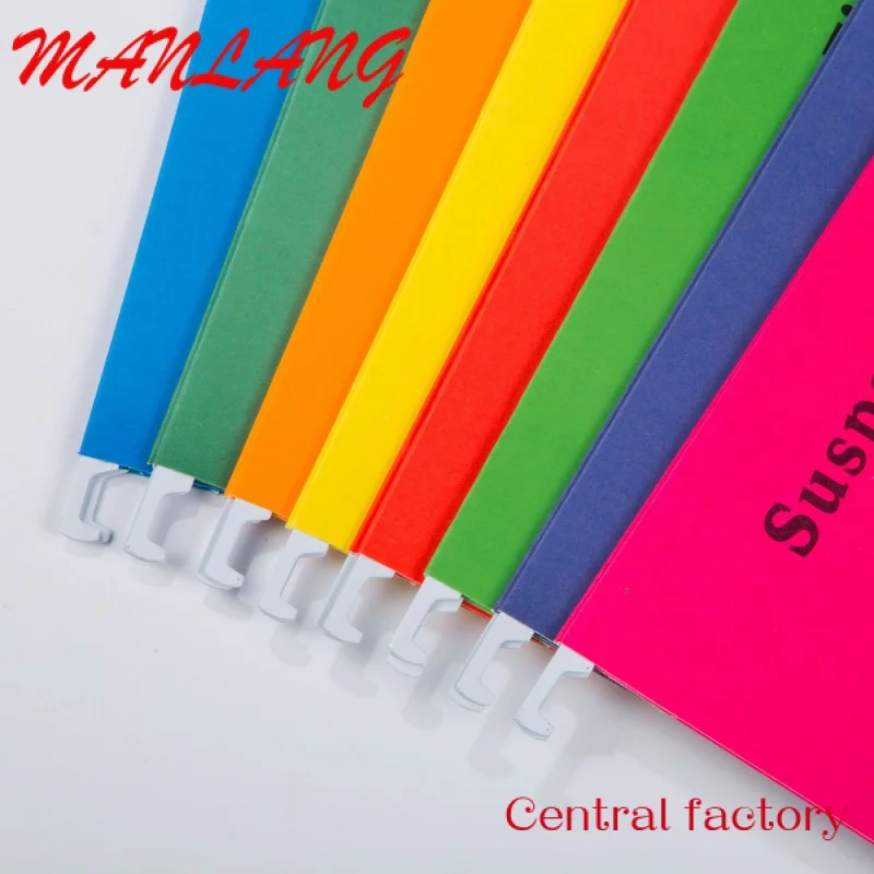 Custom  Assorted Colors Recycled Suspension File,Paper Hanging File Folders with Tabs and Inserts,25 Per Box