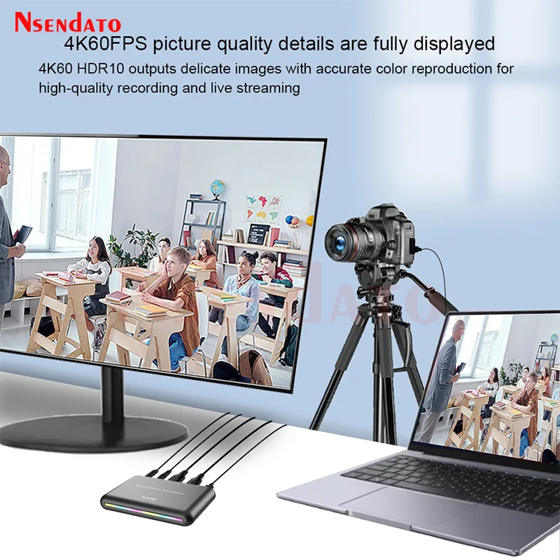 Ezcap360B 4K 60fps GameDock Extreme HDR VRR HDMI ビデオオーディオキャプチャカード マイクサポート付き RGB リアルカラー PC ライブストリーミング用