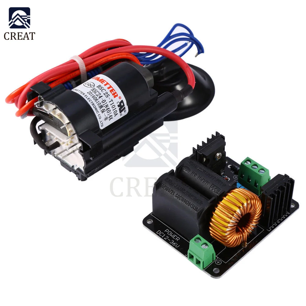 DC 12-36V 10A 300W ZVS Tesla Coil High Voltage Generator Driver Board Discharge Flyback Driver Module Ignition Coil