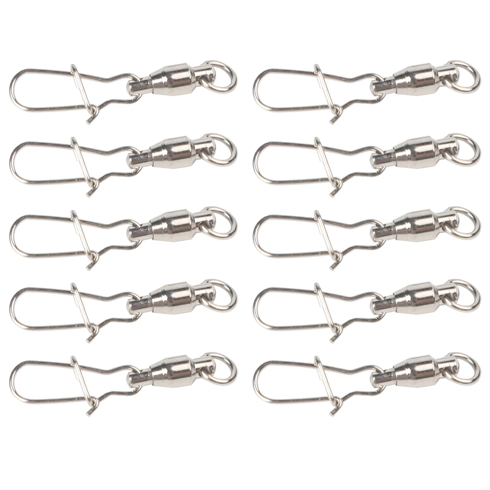 10pcs Fishing Swivel Snap Connectors Set Dual O Ring Design 3 Sizes for Smooth Rotation and Strong Performance